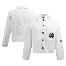 Женская белая вельветовая куртка на пуговицах Hype and Vice Notre Dame Fighting Irish Unbranded