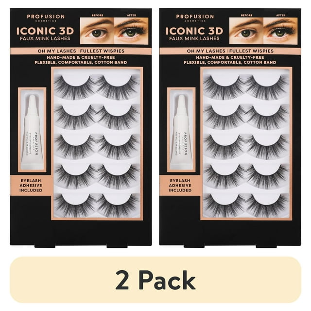 Profusion Cosmetics Iconic 3D Faux Mink Eyelashes 5 Pair- Oh Darling Profusion