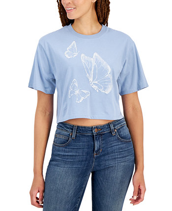 Укороченная футболка с принтом бабочки для юниоров Self Esteem
