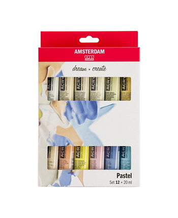 Standard Series Pastel Acrylic Paint Set, 12 Piece Amsterdam