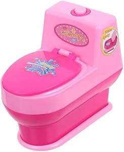 Play Toilet 1pc Simulation Mini Dolls 4.5Inch Mini Kids Girl Toilet Pink Electric Commode Dollhouse Decoration Mini House Prop Model Pretend Play for Age 3+ Vaguelly