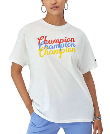 Women's Loose Fit Graphic-Logo Short-Sleeve T-Shirt Champion