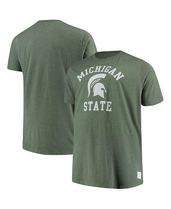 Мужская зеленая футболка Michigan State Spartans Big and Tall Mock Twist Original Retro Brand