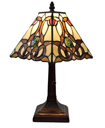 Геометрическая мини-настольная лампа в стиле Тиффани Amora Lighting