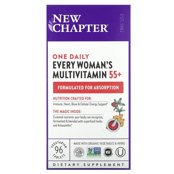 One Daily Every Woman's Multivitamin 55+, 96 вегетарианских таблеток New Chapter
