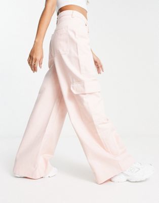 Розовые брюки карго Weekday Sienna Weekday