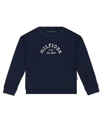 Big Girls Arched Hilfiger Long Sleeve Tee Tommy Hilfiger