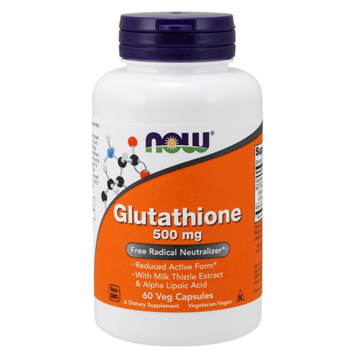 ТЕПЕРЬ Глутатион - 500 мг - 60 растительных капсул NOW Foods