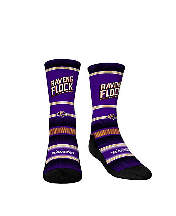 Молодежные носки Rock Em для мальчиков и девочек Носки Crew со слоганом команды Baltimore Ravens Rock 'Em