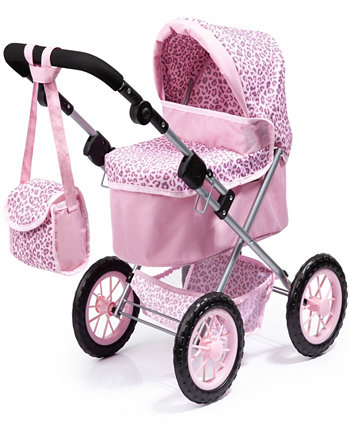 Модная коляска для кукол с розовым и животным принтом Bayer Design