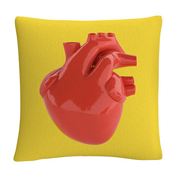 Современная декоративная подушка 3D Red Heart 16x16 дюймов от ABC BALDWIN