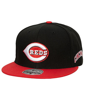 Мужская черная, красная приталенная шляпа Cincinnati Reds Bases Loaded Mitchell & Ness