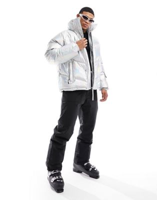 Мужская Куртка для горнолыжного спорта ASOS 4505 с водоотталкивающей теплоизоляцией в отражающем металлическом серебре ASOS 4505