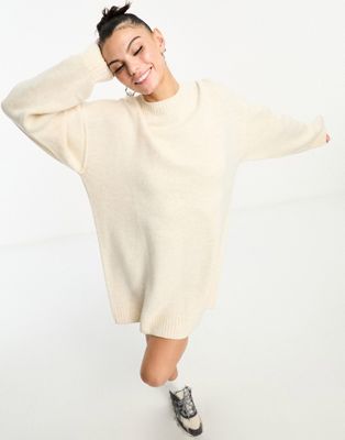 Шерстяное платье-свитер оверсайз Weekday Eloise кремового меланжевого цвета эксклюзивно для ASOS Weekday