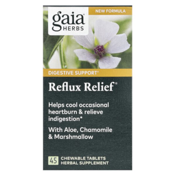 Reflux Relief, 45 Chewable Tablets (Жевательные таблетки) Gaia Herbs