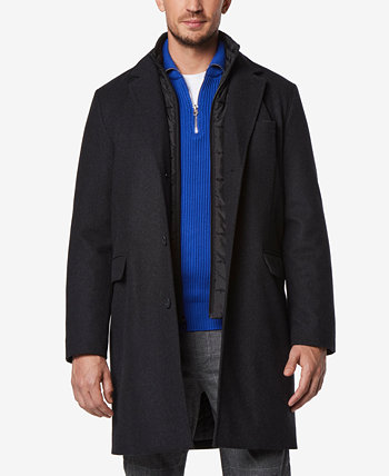 Мужское узкое пальто из шерсти Sheffield Melton с нагрудником внутри Marc New York