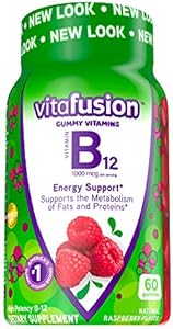 Vitafusion B12 Gummy Vitamins, Delicious Raspberry Flavor, 60ct (30 Day Supply) Vitafusion