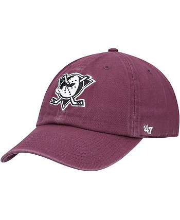 Мужская фиолетовая регулируемая кепка Anaheim Ducks '47 с альтернативным логотипом Clean Up '47 Brand