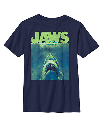 Boy's Jaws Neon Poster Child T-Shirt NBC Universal