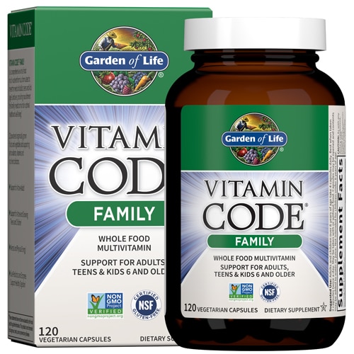 Vitamin Code RAW Family Formula - 120 вегетарианских капсул - Garden of Life Garden of Life