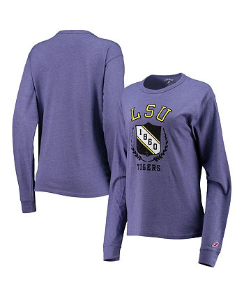Женская фиолетовая рваная футболка LSU Tigers Seal Victory Falls, объемная футболка из трех смесей с длинными рукавами и принтом League Collegiate Wear