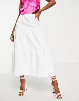 Collective the Label drop hem midi skirt in white - part of a set Collective The Label