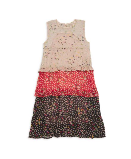 Little Girl's &amp; Girl's Ruby Layered Floral Print Dress Imoga