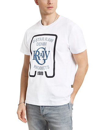 Мужская футболка прямого кроя с графическим логотипом G-STAR RAW