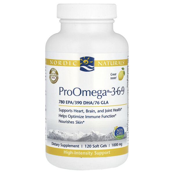 ProOmega 3-6-9, Лимон - 1000 мг - 120 мягких капсул - Nordic Naturals Nordic Naturals