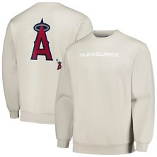 Men's PLEASURES Gray Los Angeles Angels Ballpark Pullover Sweatshirt PLEASURES