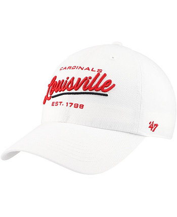 Women's White Louisville Cardinals Sidney Clean Up Adjustable Hat '47 Brand