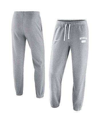 Мужские флисовые брюки Michigan Wolverines Saturday серого цвета с меланжевым принтом Nike