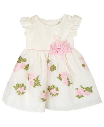 Платье для маленьких девочек с короткими рукавами и вышивкой Rare Editions