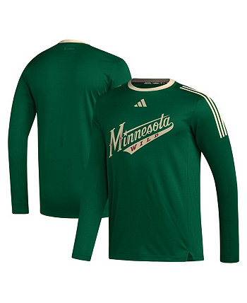 Мужская зеленая футболка с длинным рукавом Minnesota Wild AEROREADY® Adidas