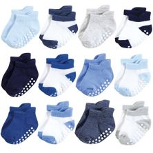 Hudson Baby Infant Boy Non-Skid No-Show Socks, Blue Hudson Baby