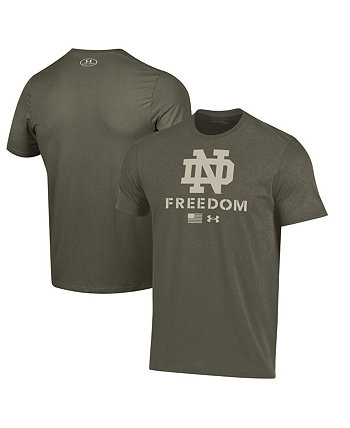 Мужская оливковая футболка Notre Dame Fighting Irish Freedom Performance Under Armour