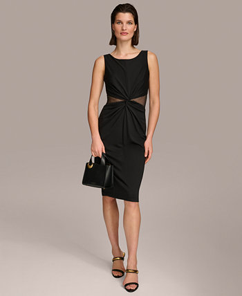 Women's Embellished Twist-Front Sheath Dress Donna Karan New York