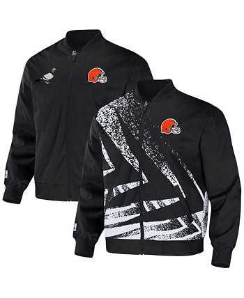 Men's NFL X Staple Black Cleveland Browns Embroidered Reversable Nylon Jacket NFL Properties