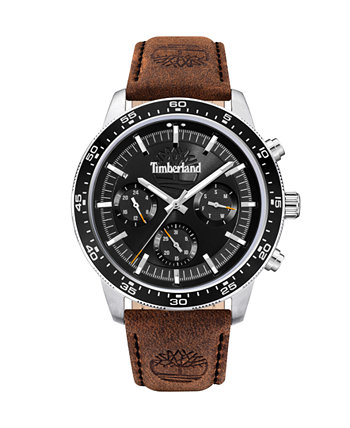 Мужские кварцевые часы из натуральной кожи с темно-коричневым ремешком, 44 мм Timberland