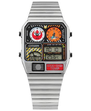 Мужские аналогово-цифровые часы Star Wars Rebel Pilot с браслетом из нержавеющей стали серебристого цвета 33 мм Citizen