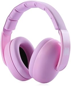 Mumba Noise Reduction Safety Ear Muffs, Baby Toddler Kid Sensory Ear Hearing Protection Earmuff, NRR 25dB Noise Cancelling Sound Proof Headphones for Flying Travel, Concerts, Fireworks, Shooting, Pink Mumba