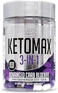 NDS Nutrition Keto-Max Advanced 3-in-1 - Keto Pills for Fat Loss Support Carb Blocker Appetite Suppressant - White Kidney Bean, Chitosan, Raspberry Ketones, and Vanadium (90 Capsules (Капсулы)) NDS