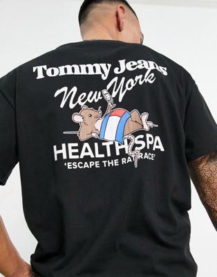 Черная футболка свободного кроя с принтом на спине Tommy Jeans NYC Sports Club Tommy Jeans