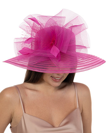 Женская нарядная шляпа с кринолиновыми полями BELLISSIMA