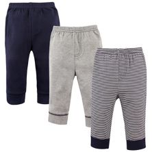 Luvable Friends Baby and Toddler Boy Cotton Pants 3pk, Stripe Navy Gray Luvable Friends