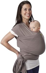 Boba Baby Wrap Carrier - Original Baby Carrier Wrap Sling for Newborns - Baby Wearing Essentials - Newborn Wrap Swaddle Holder, Newborn to Toddler Infant Sling (Grey) Boba