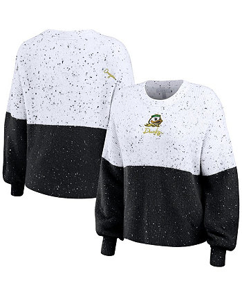 Женский белый и черный пуловер с цветными блоками Oregon Ducks WEAR by Erin Andrews