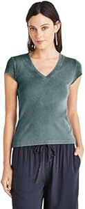 Splendid Women's Faye 1x1 V Neck Tee Splendid