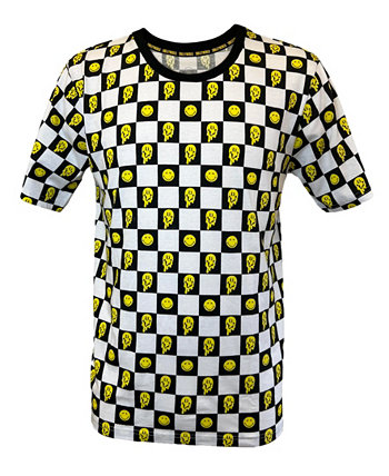 Men's Checkerboard Short Sleeves All Over Print T-shirt SmileyWorld