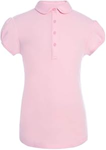 Tommy Hilfiger Boy's Short Sleeve Interlock Peter Pan Collar Girls Polo Shirt Tommy Hilfiger